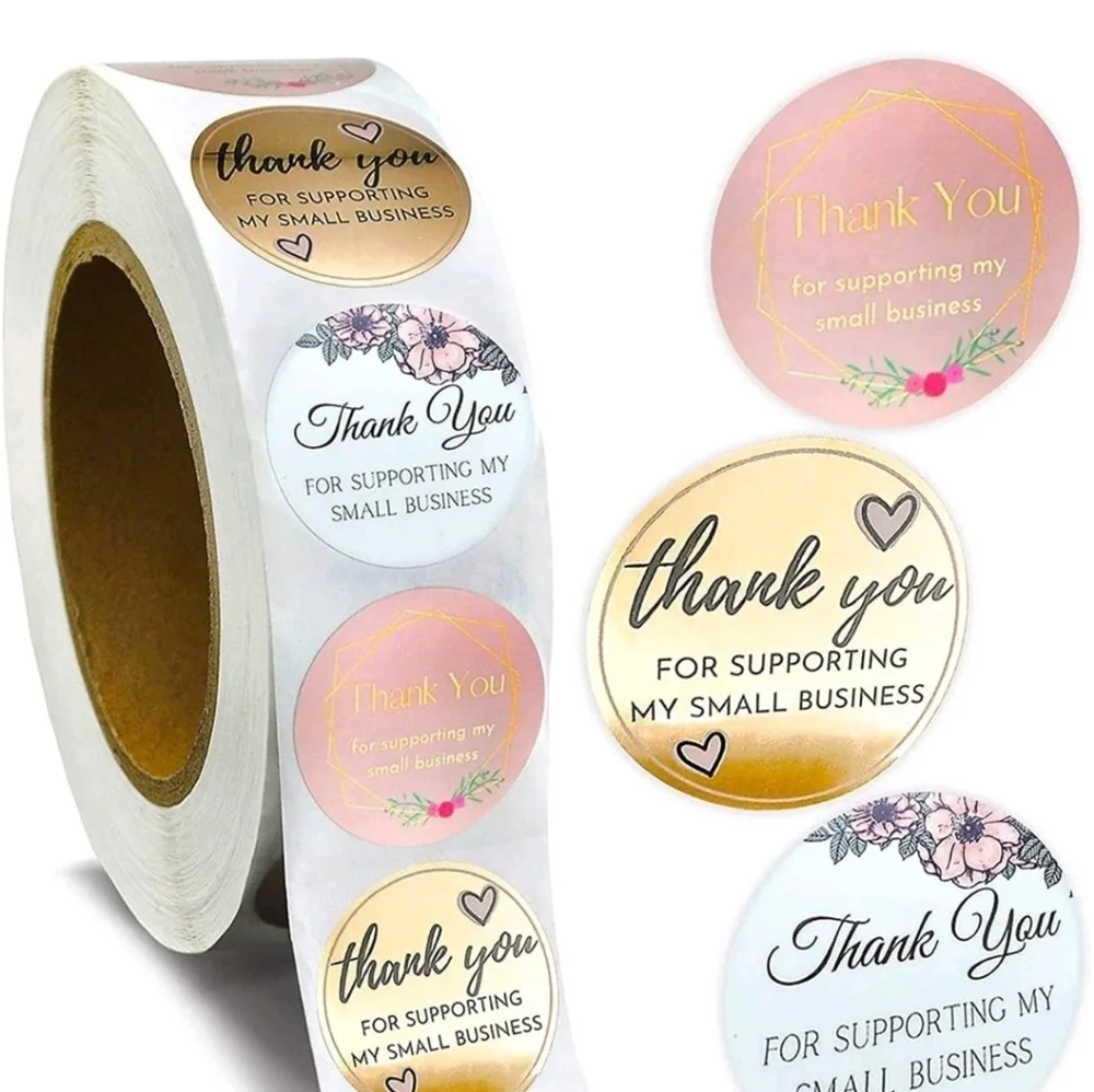 🔹️1,000 1 inch  mystery thank you stickers (2 rolls 500 each)